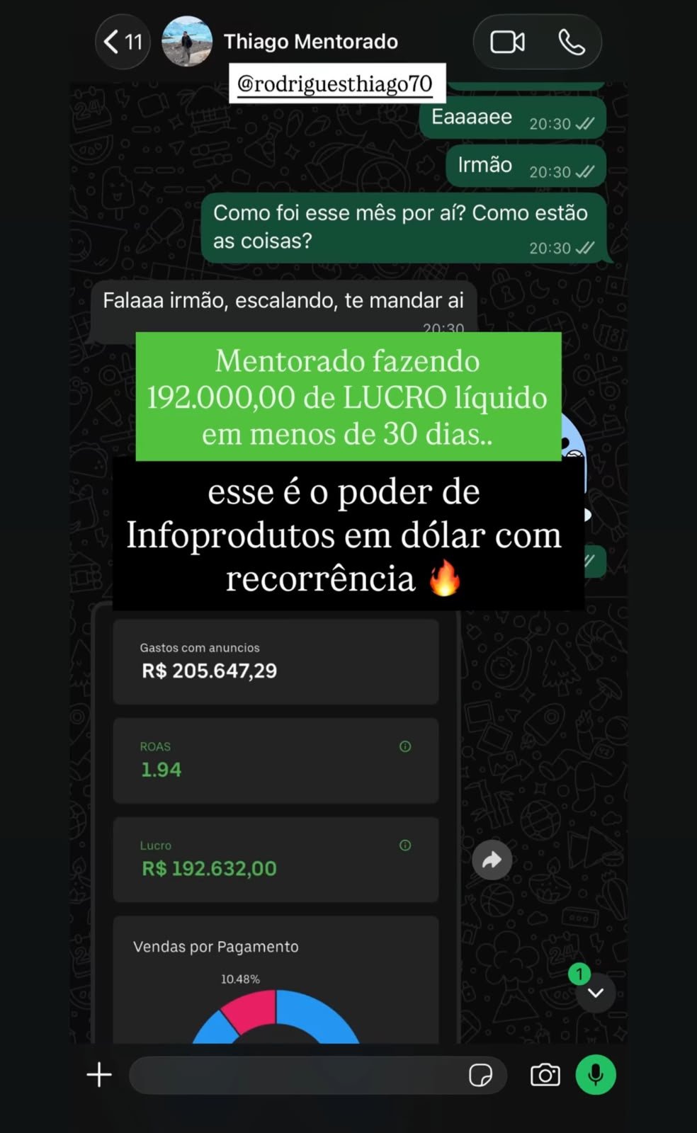 Print de resultado — Thiago