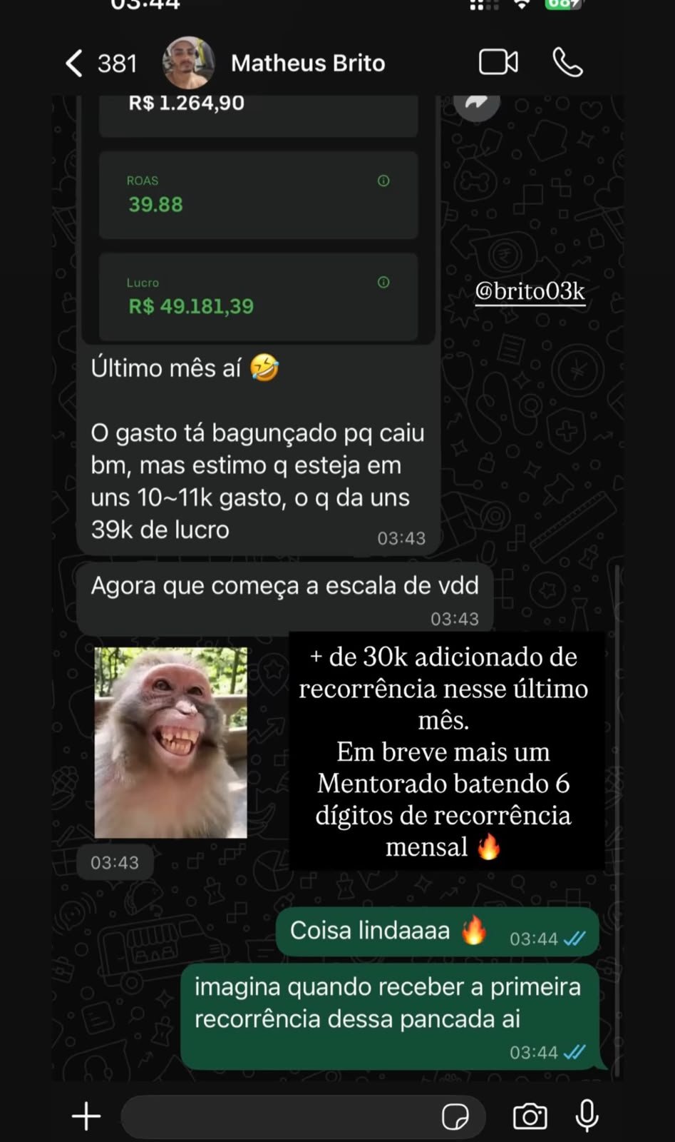 Print de resultado — Matheus Brito
