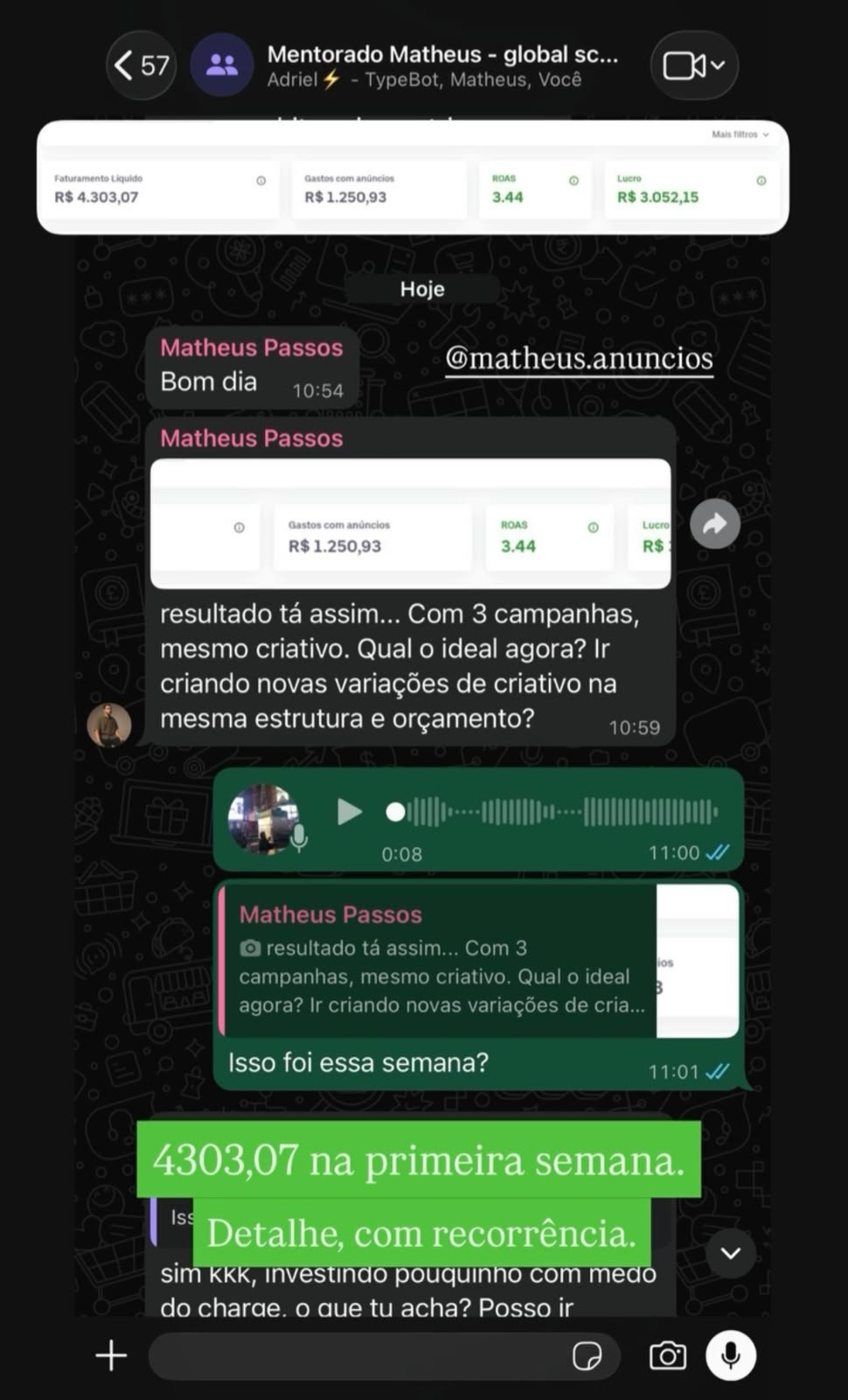 Print de resultado — Matheus